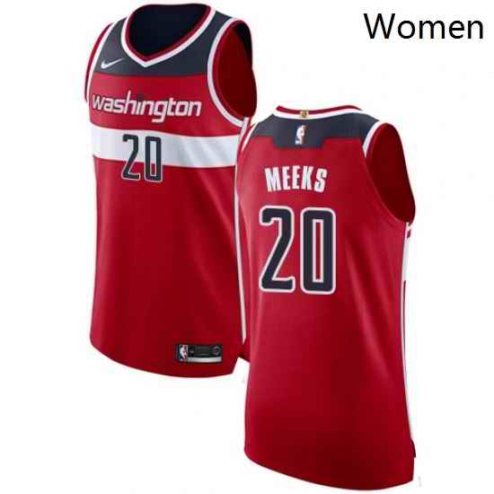 Womens Nike Washington Wizards 20 Jodie Meeks Authentic Red Road NBA Jersey Icon Edition